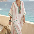 Andreea – Rochie Caftan sable și corail
