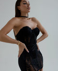 Daria – Babydoll din satin cu dantelă