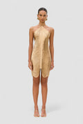 Gențiana – Rochie mini metalică cu croială sculpturală