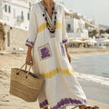 Dorina – Rochie Caftan purpuriu și mimosa
