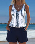 Petronela – Costum de baie casual cu imprimeu