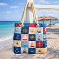 Handcrafted Beach Bag | Marine Patchwork