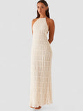 Cătălina – Rochie maxi neagră halter