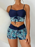 Oana – Set bikini cu imprimeu de frunze