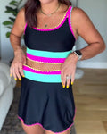 Mirela – Costum de baie 3 piese cu blocuri de culoare