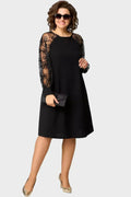 Elena – Rochie neagră cu mâneci din dantelă