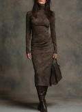 Susana – Rochie midi lungă maro