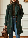 Florencia | Palton din Tweed Cu Carouri cu Rever Retro